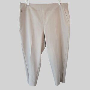 Athleta High Rise Pants Cream Pull On Athletic Workout Ankle Leg Plus Size 24
